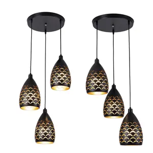 Contemporary Iron Black Modern Hanging Pendant Light New Design Long Drop Light Lamp Dining Living Room AC Power Chandelier