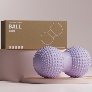 Balle de massage double en forme d'arachide pour fascia, relaxation musculaire <span class=keywords><strong>plantaire</strong></span> et vertébrale, stimulation des points d'acupression des hanches, du dos et des jambes, balle de yoga - Product Image 3
