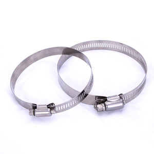 SS 304 Stainless Steel American Hose Clamps 6mm-400mm Adjustable Clip 12mm Band Width Zebra <b>Worm</b> Gear Screw Hose Clamp - Product Image 4