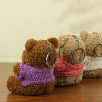 Ours en peluche mignon en peluche poupée chandail pendentif personnalisé OEM ODM porte-clés PP coton jouets en peluche doublure en maille cadeau promotionnel
