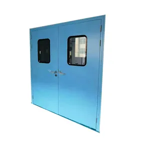 GMP Standard Hermetic Doors For Hospitals Dust Proof Aluminum Frame Steel Panel Clean Room Swing Door