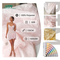 Tissu tricoté métallisé brillant effet clair de lune, séchage rapide et respirant, 100 % polyester, finition pulvérisée or et argent, pour jupes de danse de mariage