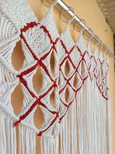 Handcrafted Macrame Wave <b>Curtain</b> Bohemian Yarn Decorative Door Window <b>Drape</b> for Home Office Hotel - Product Image 4