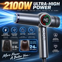 Torlin 13-Blatt Echtzeit-Temperaturanzeige 110.000 U/min Große und Kleine Düsen Überhitzungsschutz Diffusor Professioneller 1900W 2100W Haartrockner