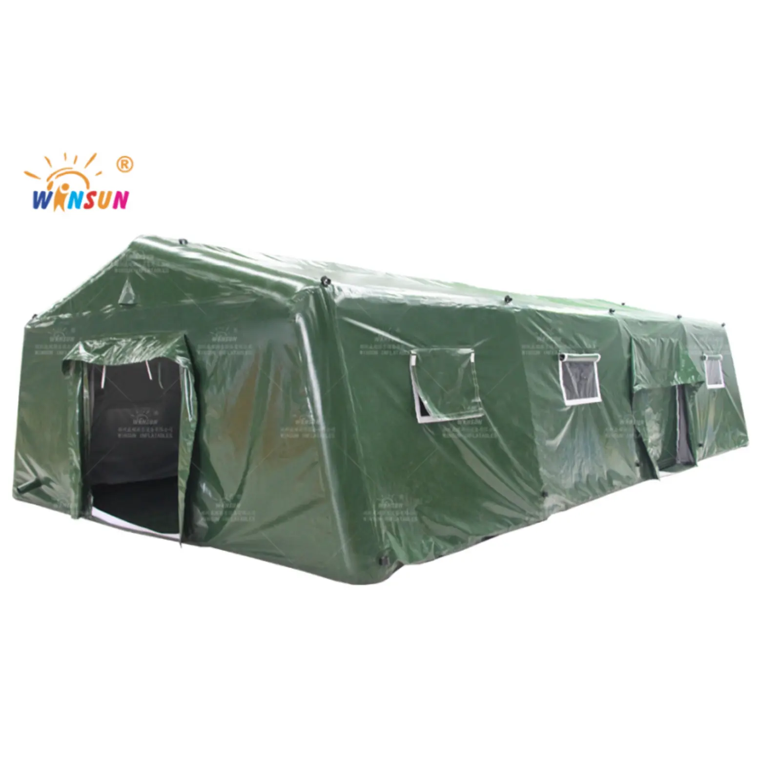 Winsun rừng màu xanh lá cây lớn Inflatable Lều bán buôn cứu trợ Lều Inflatable nhanh chóng triển khai nơi trú ẩn lều