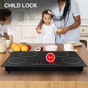 Piano Cottura a Induzione Integrato a <span class=keywords><strong>4</strong></span> Fuochi, Fornello Elettrico a Induzione con Funzione di Sicurezza per Bambini per Uso Domestico in Cucina - Product Image 2