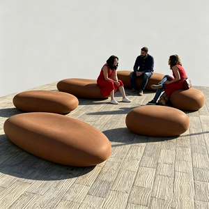 Weather Resistant FRP Stone Chair Durable Public Waiting Bench Easy Clean Stool for Scenic Spots - Product Image 2