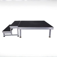 Plataforma de Escenario Portátil de Aluminio, Altura Ajustable, Escenario Modular para Conciertos, Eventos, Bodas