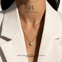 Collier chaîne en argent 925 plaqué or 18 carats avec moissanite taille Asscher 2 carats, bordure fleurie, D VVS1 – Bijou professionnel et élégant