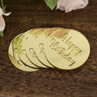 10 pièces or Rose fête d'anniversaire gâteau décoration acrylique rond décoration de gâteau joyeux anniversaire cadeau décor Cupcake Dessert accessoires