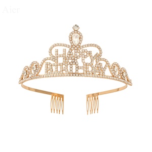 Aierflorist Hermosa Corona '<span class=keywords><strong>Feliz</strong></span> Cumpleaños' para Fiesta de Cumpleaños <span class=keywords><strong>y</strong></span> Accesorio para el Cabello, Banda para el Cabello para Ramo de Flores - Product Image 6