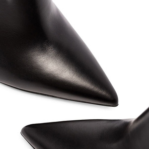 XINZI RAIN Big Size 46 <span class=keywords><strong>stivali</strong></span> invernali da donna <span class=keywords><strong>stivali</strong></span> da donna alla caviglia a spillo con Design a cerniera laterale in pelle nera vegana a punta - Product Image 4