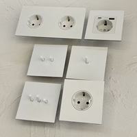 Prise murale universelle 86 blanche 16A avec USB-C, interrupteur à bascule, cadre en acier inoxydable, style moderne pour maison et villa, 1 gang