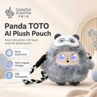 AI Panda TOTO: Bolsa de Peluche Portátil, Máscara de Panda para Dormir, Sombrero con Ojos LED de Colores, Clonación de Voz ChatGPT en Más de 50 Idiomas, Memoria