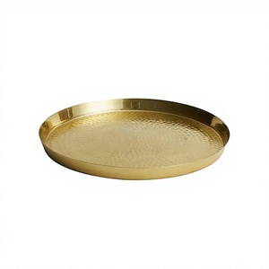 Plateau à bonbons en aluminium martelé de qualité supérieure, forme ronde, pour servir les aliments, au prix le plus bas - Product Image 1