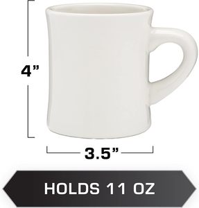แก้วกาแฟพอร์ซเลนสีขาวสไตล์วินเทจย้อนยุคขนาด 11 ออนซ์ แบบคลาสสิก ครีม  รักษ์โลก  หนา  สามารถสั่งทำได้ตามต้องการ - Product Image 4