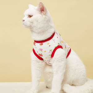 Chaleco para mascotas para gatos y perros, ropa antidesprendible con estampado de dibujos animados, sin mangas, cómoda y fresca para verano, talla S M, naranja, rojo, rosa - Product Image 2