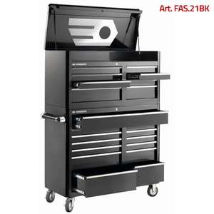 FACOM - FAS.21BK Armoire à roulettes et coffre supérieur de style américain à 21 tiroirs-EAN 3662424002229 ROLLING WORKSHOPS ROLLER CABINETS - Product Image 2
