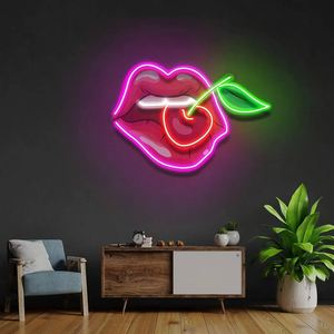 Lampu Neon LED Bentuk Lidah Bersertifikat IPixel CE, Lampu Neon LED Bentuk Lidah dengan Cetak UV, Lampu Neon LED Bertenaga Baterai 3-AA untuk Dekorasi Dinding - Product Image 4