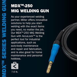 Pistola de Soldadura MIG Miller Mdx250, Cable de 15 Pies, Pistola de Soldadura Eléctrica de Pulso Refrigerada por Aire - Product Image 2