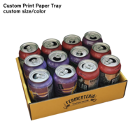 Bandejas de Cartón Corrugado Grueso con Diseño y Logotipo Personalizados, Paquete de 12, para Transporte y Distribución de Cerveza y Bebidas Enlatadas