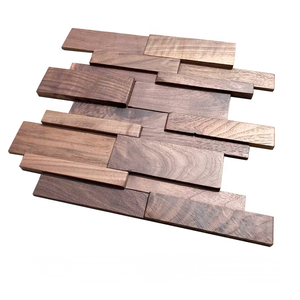 Nouveau style chinois salon TV fond panneau mural mosaïque noir <span class=keywords><strong>noyer</strong></span> panneau de <span class=keywords><strong>bois</strong></span> décoratif insonorisé diffuseur panneaux muraux - Product Image 2