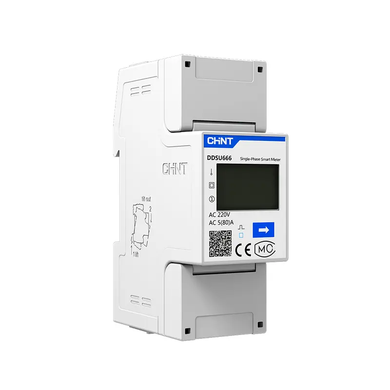 CHINT DDSU666ผลิตภัณฑ์ราง DIN แบบโมดูลาร์แรงดันต่ำเฟสเดียวมิเตอร์ DIN-Rail