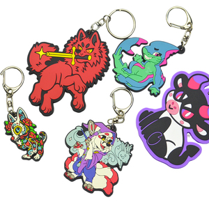 Zhongshan High Quality 2D3D Personalized Rubber Cartoon PVC Keychain Custom Promotional Keyrings & Carabiners