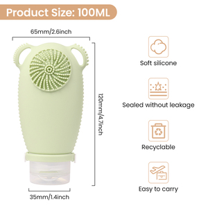 Botella de Viaje Portátil de Silicona, 100 ml, Reutilizable, a Prueba de Fugas, para Cosméticos y Artículos de Aseo, OEM ODM - Product Image 3