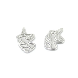 Pendentif breloque licorne en acier inoxydable, forme cheval à bascule, apprêt pour bijoux, accessoire DIY, couleur argent, finition lisse - Product Image 5