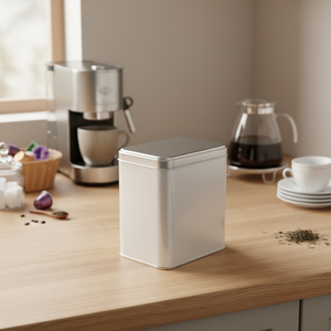 Kontensan Rectangle <b>Tin</b> Can 1 Lt for <b>Tea</b> Coffee & Hot Drinks Box 80x120x120 mm Model L143 - Product Image 3