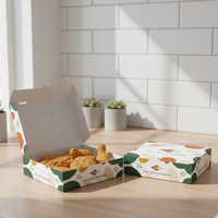 Boîte alimentaire de boulangerie pour retail Boîte d'emballage robuste à rabat avec couvercle à insertion et fond plat