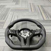 Volant de voiture en forme de D pour BMW F30 F10 F11 F18 F20 F21 F22 F45 F31F35 E70 E71 E90 E91 E92 Volant en cuir noir