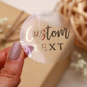 <strong>Waterproof</strong> Printing Logo Custom Vinyl Label Transparent Gold Foil <strong>Stickers</strong> - Product Image 4