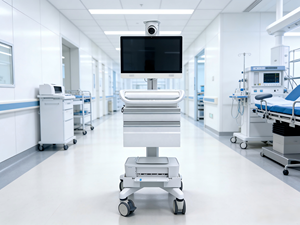 Carrito Médico Móvil con Monitor |   Carrito de Almacenamiento Multiusos para Hospital |   Carrito de Equipo Rodante Multifuncional - Product Image 3