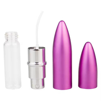 Flacon pulvérisateur de parfum en aluminium de 6 ml, rechargeable, atomiseur à fine brume, forme de balle, intérieur en verre, conteneur de parfum de voyage