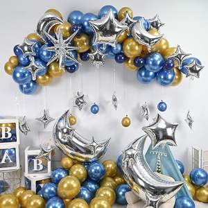 24 Palloncini in Foil a Forma di Stella e Luna, Oro e Argento Metallizzato, per Capodanno, Eid Al Fitr, Baby Shower, Decorazioni per Feste di Compleanno - Product Image 2