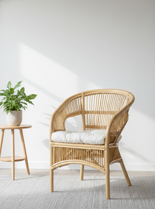 Fabiano <b>Chair</b>-Rattan/Wicker & Bamboo Modern Leisure <b>Chair</b> for Apartment <b>Hotel</b> Living Spaces-Comfort and Style - Product Image 5