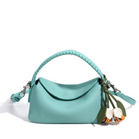 Bolsos de Cuero Genuino de Nueva Tendencia 2026 para Mujer, Diseño Novedoso, Bolso de Hombro Cruzado de Piel Vacuna Suave, Logotipo Personalizado
