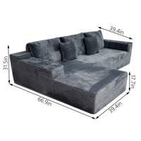 Canapé d'angle moderne et minimaliste à trois places, en PU durable, garnissage en éponge, design modulaire en forme de L, confortable, pour hôtels