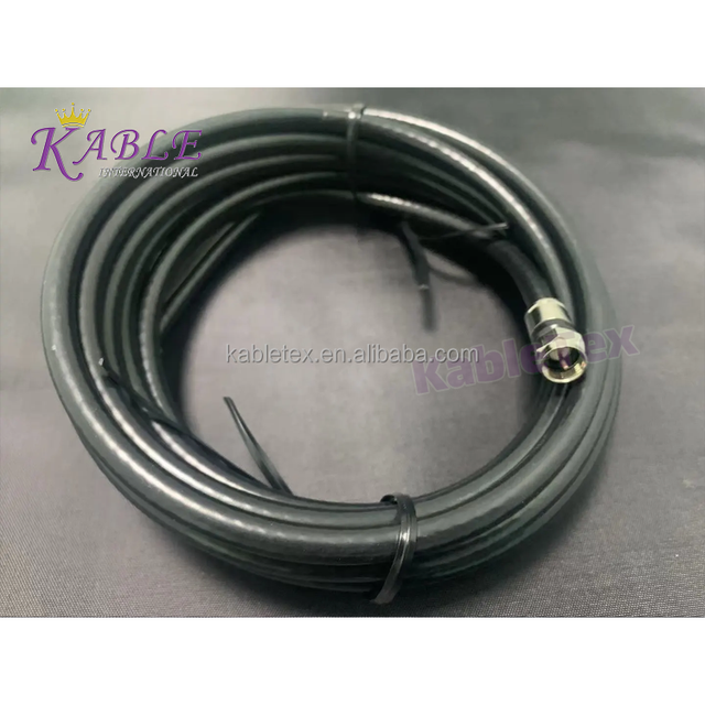 KableTex Coaxial RG6 Quad Shield F Connector Jumper Cable 50 Ohm Multimedia CCS Communication Made in Zhejiang