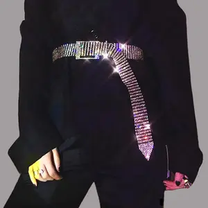 HY jitamaoyi Accessories Retro with Light luxury rhinestone waist chain Fashion personality silver -set women's belt