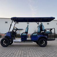 Voiturette de golf électrique 6 places de haute qualité, économique et flexible, avec commande centrale et génération d'énergie solaire