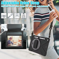 Étui hybride antichoc pour tablette avec sangle de maintien pour iPad 10.2 2019/2020/2021 Housses de tablette