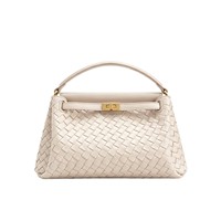 Sac Seau Tissé Polyvalent en PU pour Femme, Nouvelle Collection 2026, Couleur Unie, Sensation Premium, Idéal Porté Épaule