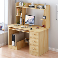 Bureau d'ordinateur avec tiroirs de rangement, table d'étude simple pour étudiants avec bibliothèque