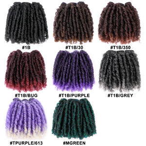 Tổng Hợp Ngắn Afro Xoăn Xoắn Tóc Dệt Màu Đen Nâu Tím Phi Kiểu Tóc Đôi Sợi Ngang Tóc Mở Rộng Đầy Đủ Đầu - Product Image 5