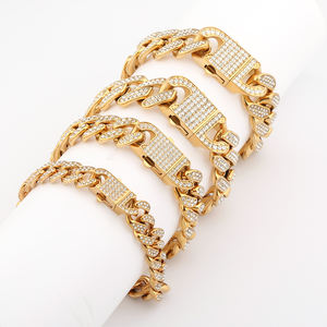 שרשרת יהלום מלא של היפ הופ קוואן שרשרת יהלום מלא סט צמיד צמיד גברים - Product Image 3