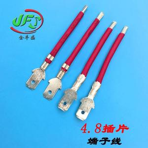 Jinfengsheng Lug Terminals 4.8mm Insert Connector Pure Copper Terminal Wire Custom Length 1P PCB Use - Product Image 1