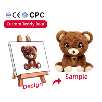 Vente en gros de mini t-shirts ours en peluche doux personnalisés animal en peluche vierge pour sublimation avec remplissage en coton PP